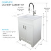25-in Laundry Cab with Extra Deep Sink and High Arc Faucet in White