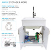 25-in Laundry Cab with Extra Deep Sink and High Arc Faucet in White