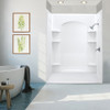 60"x32" Low Profile Shower Kit with Right Hand Drain, White