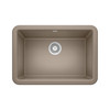 27-in x 19-in Granite Single Bowl Apron Front Farmhouse Kitchen Sink in Truffle