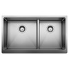 33-in x 19-in 18-Gauge Stainless Steel Double Bowl Apron Front Farmhouse Kitchen Sink