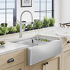 33-in x 20.5-in 18-Gauge Stainless Steel Single Bowl Undermount Apron Front Farmhouse Kitchen Sink