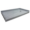 Ready to Tile 60-in Long x 34-in Wide Shower Base with Right Hand Drain in Dark Grey