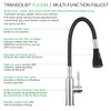 Kitchen/Laundry Faucet with Dual Spray, Flex Neck, 1.8 GPM, and Garden Hose Adapter in Brushed Nickle/Matte Black