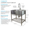 TFH-3622-SS 36-in. Stainless Steel Laundry Sink with Wash Stand in Brushed Satin TFH-3622-SS 36-in. Stainless Steel Laundry Sink with Wash Stand in Brushed Satin