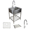 TFH-2522-SS 25-in. Stainless Steel Laundry Sink with Wash Stand in Brushed Satin