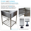 TFH-2522-SS 25-in. Stainless Steel Laundry Sink with Wash Stand in Brushed Satin