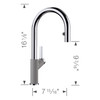 Blanco 526396 Urbena Single-Lever Pull-Down Kitchen Faucet with 1.5 GPM in Metallic Gray/Chrome