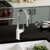 526391 Urbena Single-Lever Pull-Down Kitchen Faucet with 1.5 GPM in White/Chrome