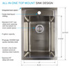 All-in-One 15.5-in x 22.4-in x 34.9-in Metal Drop-In Laundry/Utility Sink and Cabinet in Gloss White All-in-One 15.5-in x 22.4-in x 34.9-in Metal Drop-In Laundry/Utility Sink and Cabinet in Gloss White