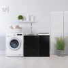 All-in-One 44.8-in x 22-in x 35-in Metal Undermount Laundry/Utility Sink and Cabinet in Matte Black
