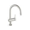 Single Lever Kitchen Faucet with Pull-out Spray in Super Steel