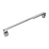 MBDT606008FL-J-PC Frameless sliding shower door with fixed panel in polished chrome with frosted glass texture and Justin handles