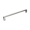 MBDT606008FL-S-PC Frameless sliding shower door with fixed panel in polished chrome with frosted glass texture and Sabrina handles