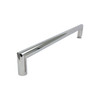 MBDT606008FL-T-PC Frameless sliding shower door with fixed panel in polished chrome with frosted glass texture and Turin handles