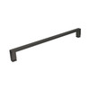 MBDT606008FR-S-MB Frameless sliding shower door with fixed panel in matte black with frosted glass texture and Sabrina handles