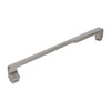 MBDT607608C-J-BS Frameless sliding shower door with fixed panel in brushed stainless with clear glass texture and Justin handles