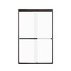 FBPT487608F-S-MB Frederick 45.75-47 in. W x 76 in. H Semi-Frameless Bypass Shower Door in Matte Black with Frosted Glass