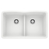 KA-442074 Diamond Equal Double Low Divide Sink Kit in White
