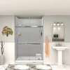 SWK603696-27V SaraMar 60-in x 36-in x 96-in Glue to Wall 3-Piece Shower Wall Trimmable Kit, Grey Beach Velvet