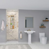 SWK363696-49V SaraMar 36-in x 36-in x 96-in Glue to Wall 3-Piece Shower Wall Trimmable Kit, Sand Creme Velvet