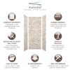 SWK363696-49V SaraMar 36-in x 36-in x 96-in Glue to Wall 3-Piece Shower Wall Trimmable Kit, Sand Creme Velvet
