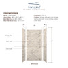 SWK483696-49V SaraMar 48-in x 36-in x 96-in Glue to Wall 3-Piece Shower Wall Trimmable Kit, Sand Creme Velvet
