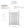 SWK483696-50V SaraMar 48-in x 36-in x 96-in Glue to Wall 3-Piece Shower Wall Trimmable Kit, Lunar Velvet
