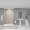 SWK603696-49V SaraMar 60-in x 36-in x 96-in Glue to Wall 3-Piece Shower Wall Trimmable Kit, Sand Creme Velvet