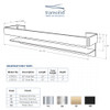 Transolid JGBS20-PC Jocelyn 20-in Grab Bar Shelf, Polished Chrome
