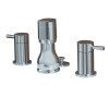 Fixture-Mounted Bidet Fitting with Metal Handles and Pop-Up Drain in Chrome