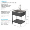 EWS-2822S-MB 28-in W x 22.1-in D x 35.2-in H Stainless Steel Laundry Sink and Wash Stand, Matte Black EWS-2822S-MB 28-in W x 22.1-in D x 35.2-in H Stainless Steel Laundry Sink and Wash Stand, Matte Black