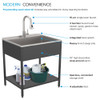 EWS-2822S-MB 28-in W x 22.1-in D x 35.2-in H Stainless Steel Laundry Sink and Wash Stand, Matte Black EWS-2822S-MB 28-in W x 22.1-in D x 35.2-in H Stainless Steel Laundry Sink and Wash Stand, Matte Black