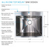 K-EWS-2422S 24-in W x 22.1-in D x 35.2-in H Laundry Sink/Wash Stand All-in-One Kit, Brushed Stainless