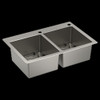 Prep GS182072B 33-in X 22-in 18 Gauge Double Bowl Dual Mount Sink