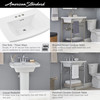 0445008.020 Edgemere 8-in Widespread Pedestal Sink Top, White