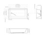 UATTR603215-R Ursula 60-in x 32-in x 15-in Alcove Acrylic Bathtub With Right Hand Drain, White (Glossy) 