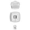 TU612502.002 Crawford 2.5 gpm/9.5 L/min Tub and Shower Trim Kit with Showerhead, Double Ceramic Pressure Balance Cartridge with Lever Handle, Polished Chrome 