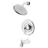 TU617508.002 Glenmere 1.8 gpm/6.8 L/min Tub and Shower Trim Kit with Water Saving Showerhead, Double Ceramic Pressure Balance Cartridge with Lever Handle, Polished Chrome 