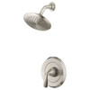TU186507.295 Fluent 1.8 gpm/6.8 L/min Shower Trim Kit with Water-Saving Showerhead, Double Ceramic Pressure Balance Cartridge with Lever Handle, Brushed Nickel 