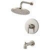 TU105508.295 Studio S 1.8 gpm/6.8 L/min Tub and Shower Trim Kit with Rain Showerhead, Double Ceramic Pressure Balance Cartridge with Lever Handle, Brushed Nickel 