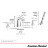 American Standard T061901.002 Aspirations 4 Hole 2 Handle Deck Mount Roman Tub Faucet with Lever Handles and Personal Shower, Polished Chrome 