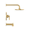 TU105508.GN0 Studio S 1.8 gpm/6.8 L/min Tub and Shower Trim Kit with Rain Showerhead, Double Ceramic Pressure Balance Cartridge with Lever Handle, Brushed Cool Sunrise 