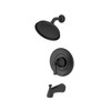 TU617502.243 Glenmere 2.5 gpm/6.8 L/min Tub and Shower Trim Kit with Showerhead, Double Ceramic Pressure Balance Cartridge, Matte Black 