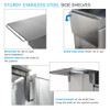 OUCS6424 Outdoor Kitchen 64-in x 24-in x 37-in Double Utility Cabinet With Folding Shelves, Stainless Steel