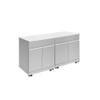 OUC6424 Outdoor Kitchen 64-in x 24-in x 37-in Double Utility Cabinet, Stainless Steel