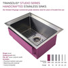 PUSB261911GM Studio 26-in x 19-in x 11-in 14 Gauge Single Bowl Undermount Stainless Steel Kitchen Sink With SinkPocket™, Bottom Sink Grid, And Flip-Top Sink Strainer, Gun Metal