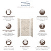 SWK363672-49V SaraMar 36-in x 36-in x 72-in Glue to Wall 3-Piece Shower Wall Trimmable Kit, Sand Creme Velvet