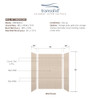SWK483672-28V SaraMar 48-in x 36-in x 72-in Glue to Wall 3-Piece Shower Wall Trimmable Kit, Cashew Velvet