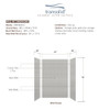 SWK483672-27V SaraMar 48-in x 36-in x 72-in Glue to Wall 3-Piece Shower Wall Trimmable Kit, Grey Beach Velvet